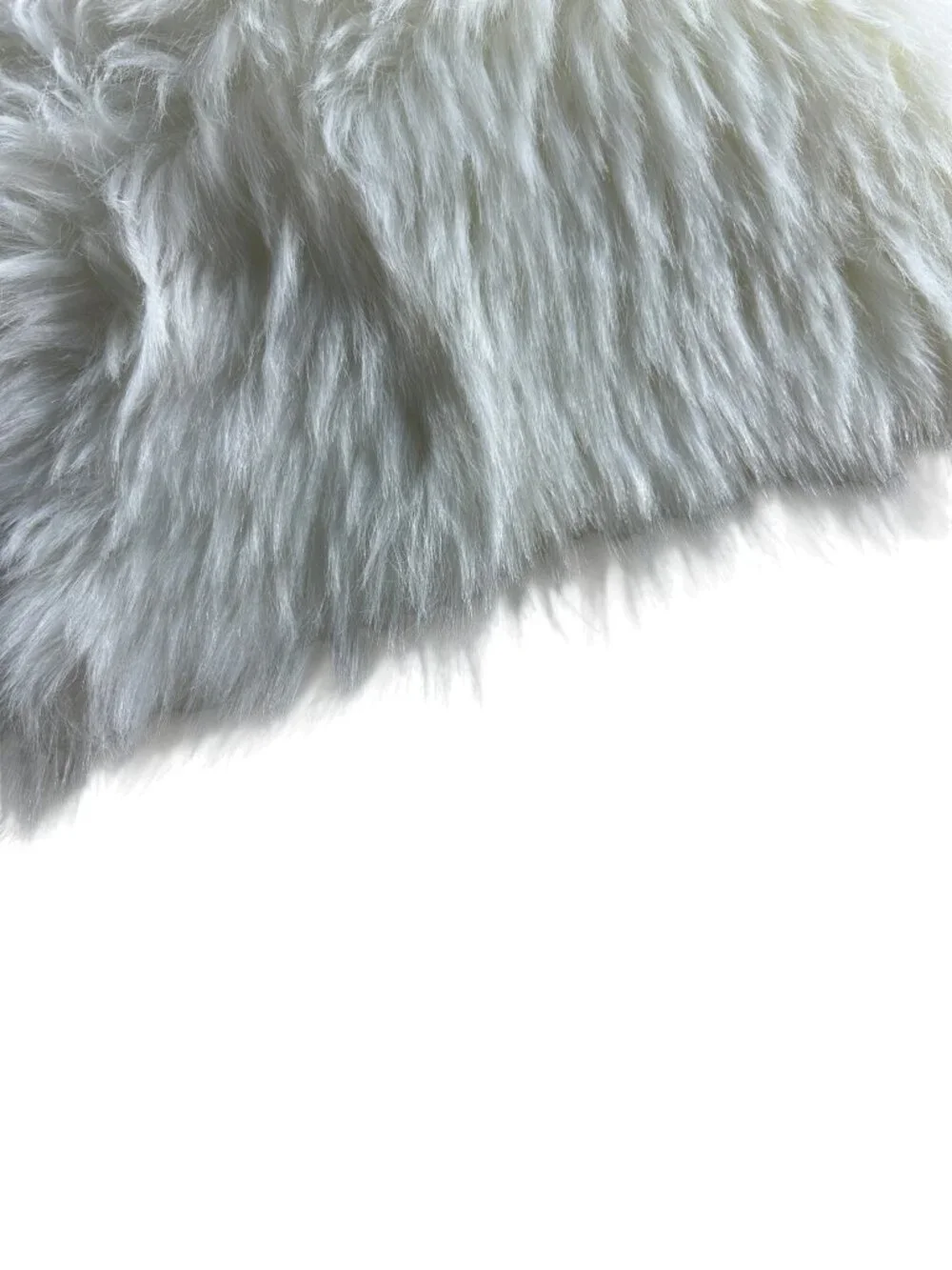 White Faux Fur Accent Rug 24.5